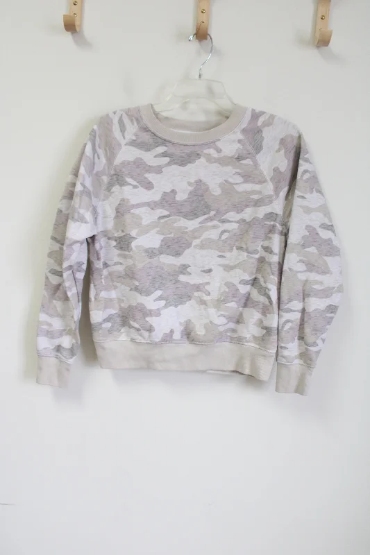 Old Navy Neutral Camo Print Sweatshirt | S Hoodie with Crew Neck Simple Timeless
