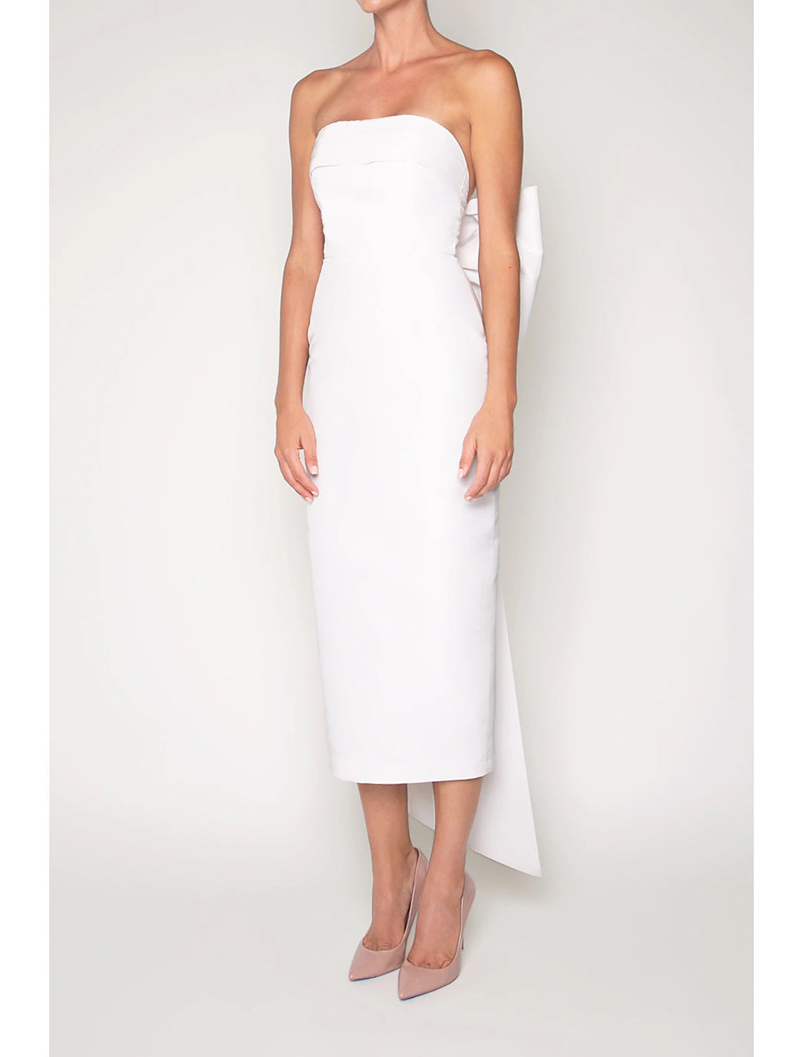 Sheath / Column Cocktail Dresses Party Dress Wedding Guest Engagement Tea Length Sleeveless Strapless Fall Wedding Reception Satin with Bow(s) Tunics Corduroy durable Sheath / Column Cocktail Dresses Party Dress Wedding Guest Engagement Tea Length Sleeveless Strapless Fall Wedding Reception Satin with Bow(s) Tunics Corduroy durable