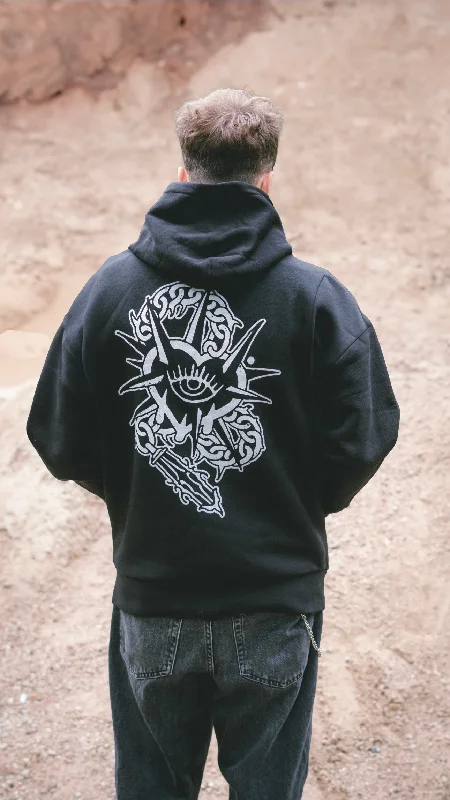 Oversized DB Battle Hoodie Hoodie with Monochrome Minimalist Simple