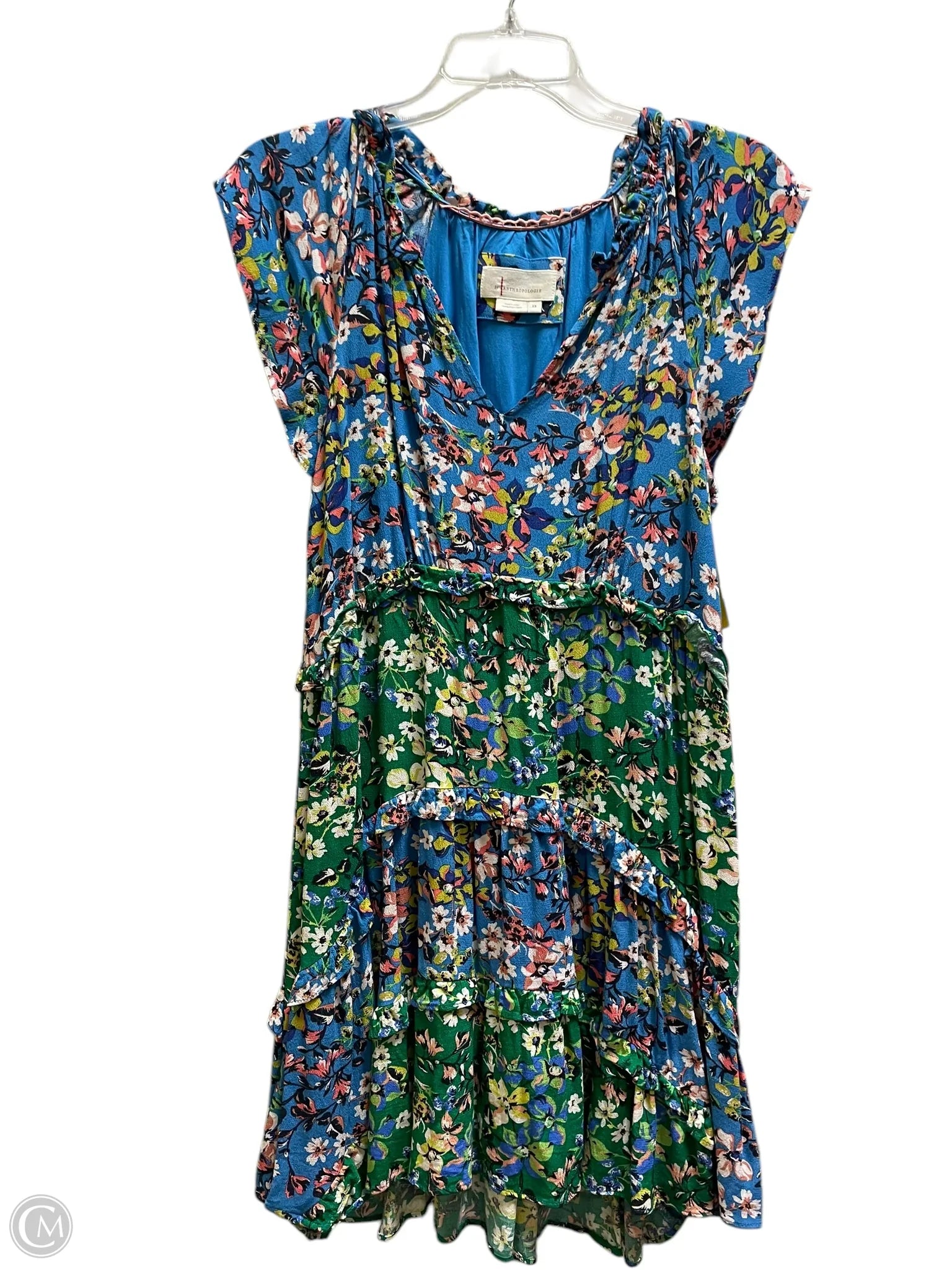 Dress Casual Short By Anthropologie In Blue, Size: Xs Off-the-shoulder Chic Trendy
