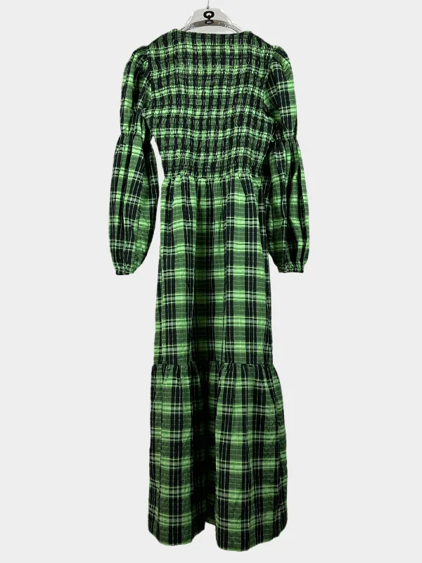 Responsible Ganni Tartan Long Dress Bodycon Club Sequined
