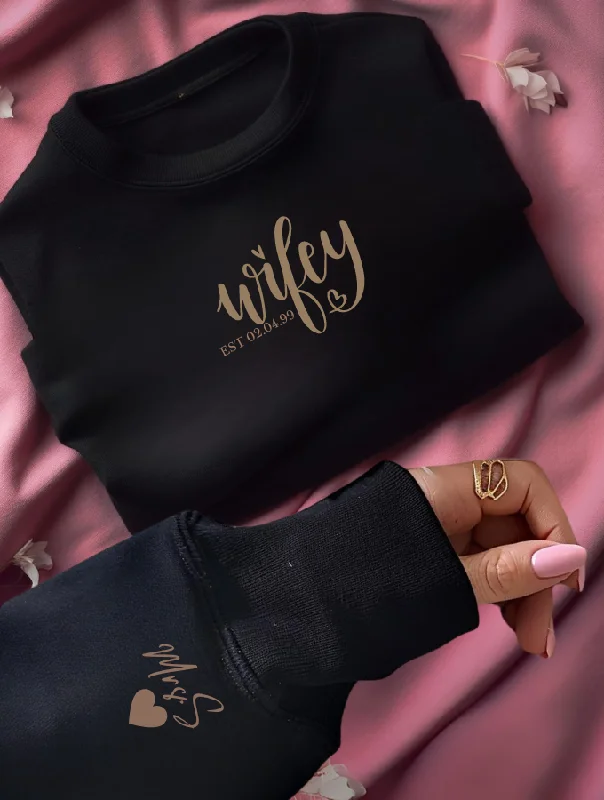 WIFEY SWEATER - BLACK Mesh Blend Leather Blend Suede Blend
