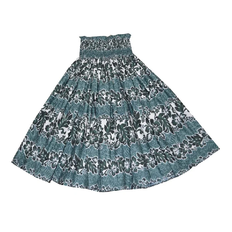 Hula Skirt with Hawaiian Floral Design ruffled skirt detail