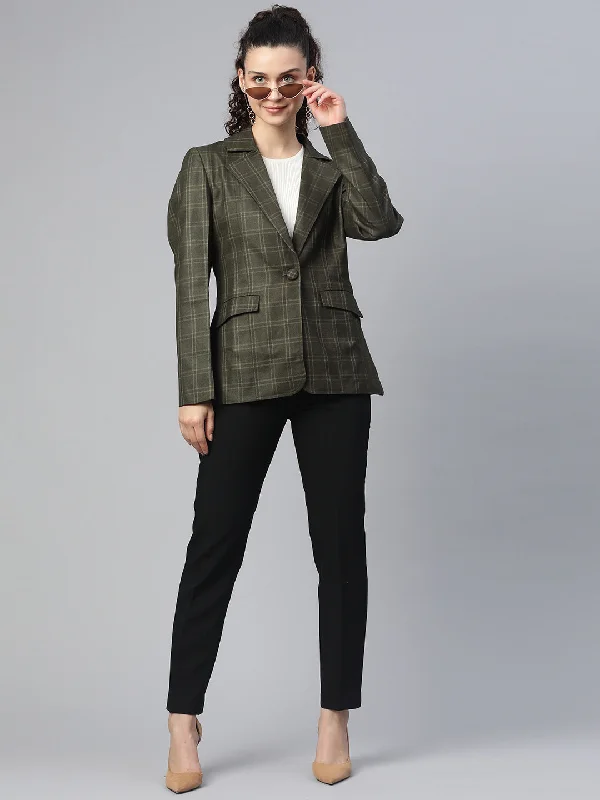 Checkered Tweed Jacket - Bottle Green Bomber Jacket Anorak Windbreaker