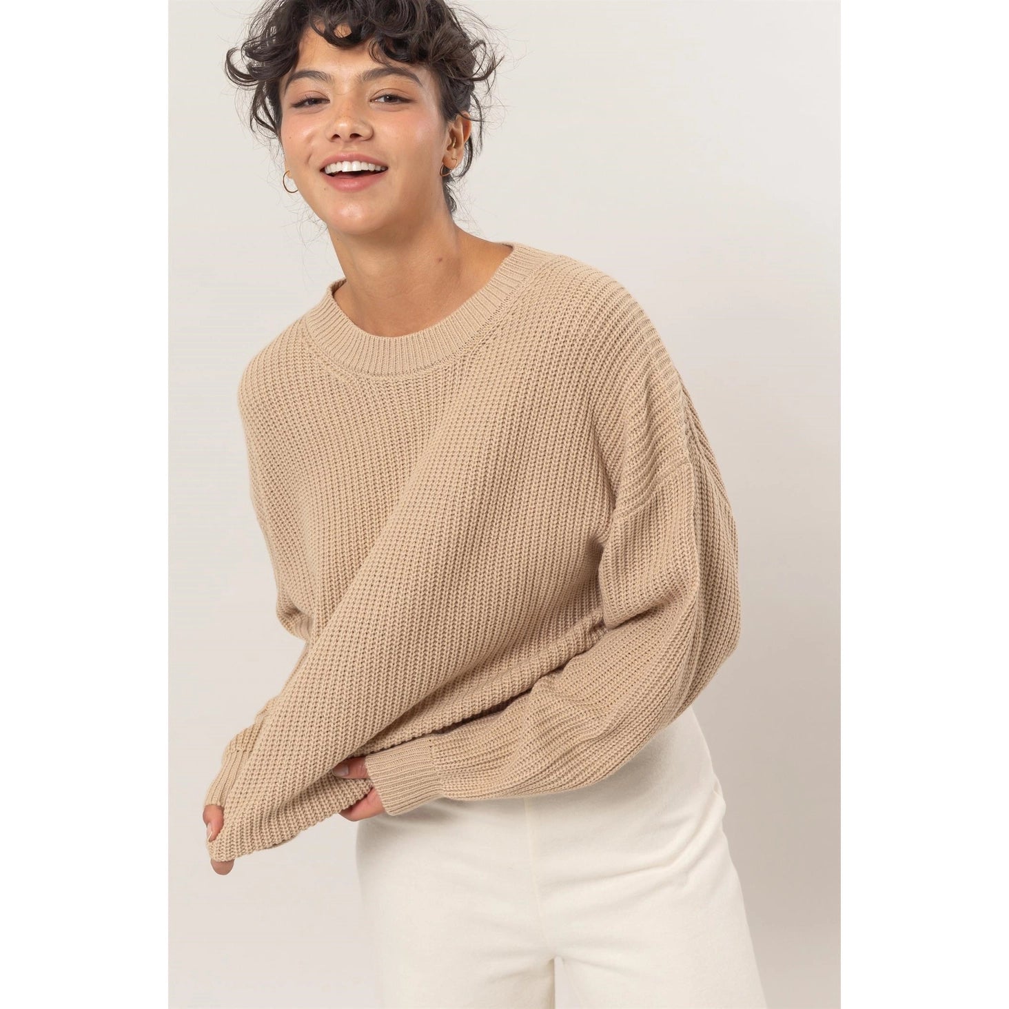 Poppy Sweater Mesh Blend Leather Blend Suede Blend