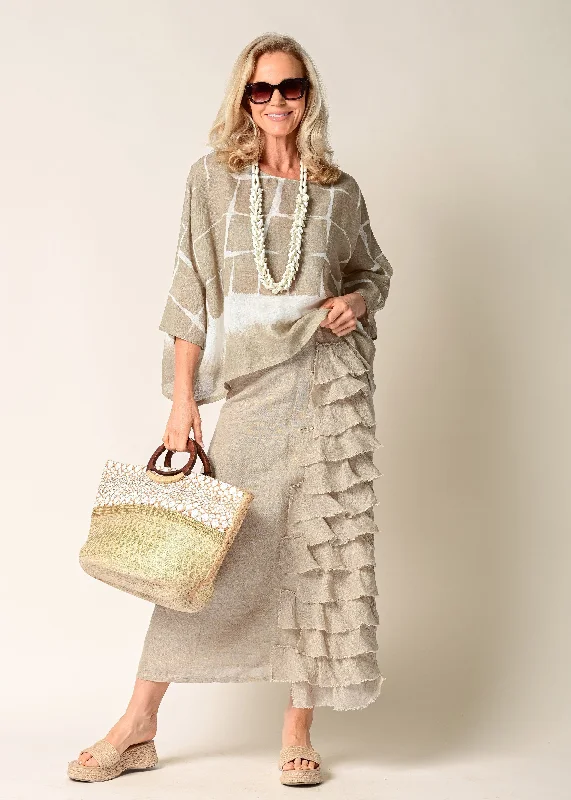 Eve Linen Skirt in Latte cashmere skirt fine