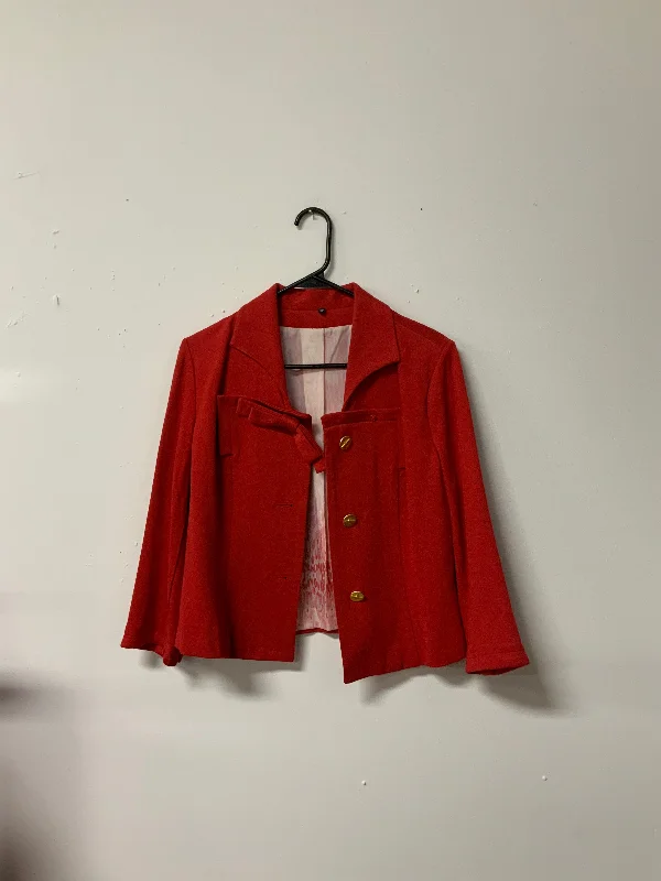 Cabi (6) red gold btn jacket Wool Jacket Cashmere Jacket Tweed Jacket