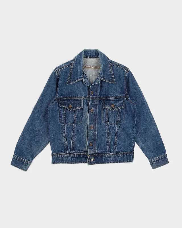 70s Style Denim Jacket - S Denim Fabric Leather Fabric Suede Fabric