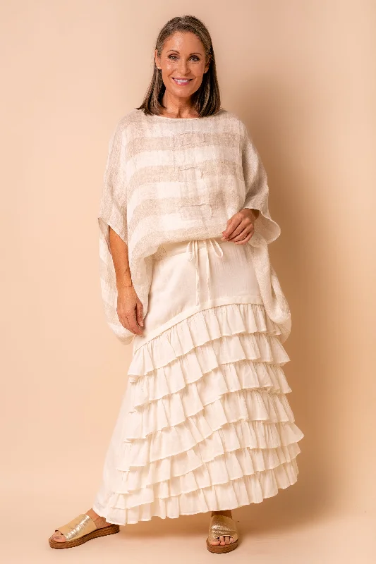 Tonya Skirt in Cream patchwork skirt art