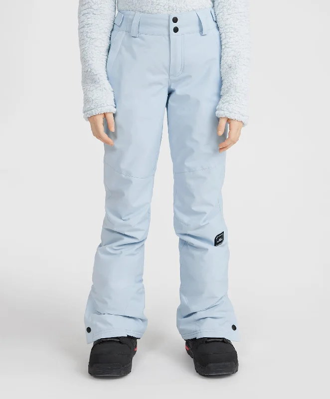 Girl's Star Regular Snow Pants - Dawn Sky Elegant Wool Trousers