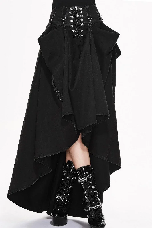 Bustle Harness Maxi Skirt corduroy skirt textured