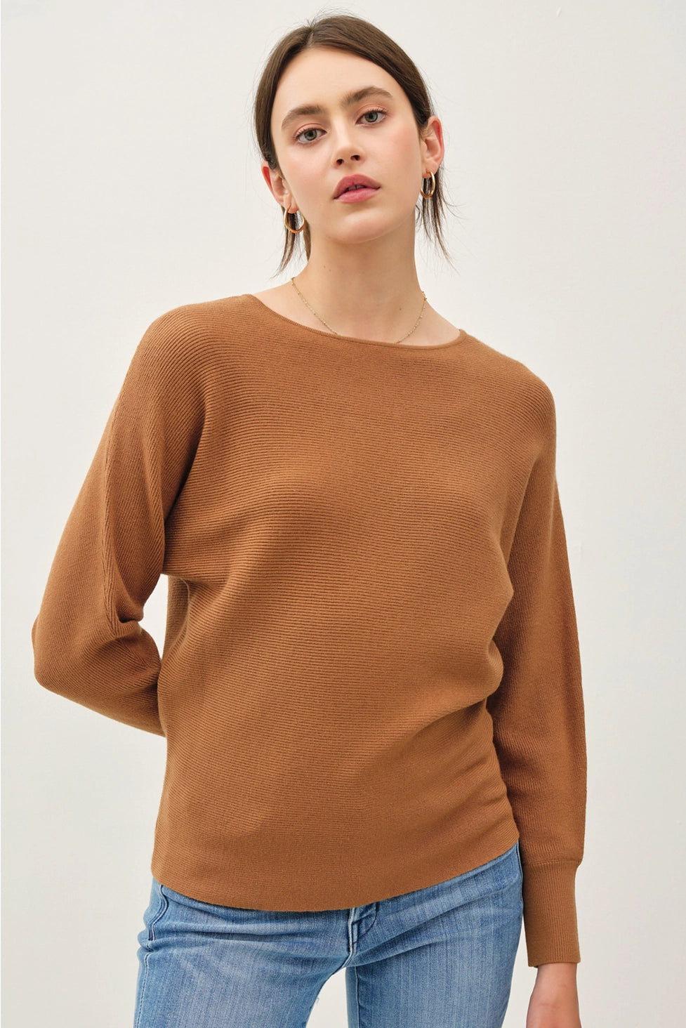 Graceful Ribbed Sweater Wool Fabric Cashmere Fabric Tweed Fabric