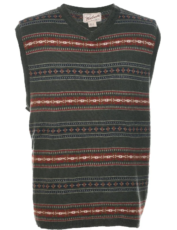 Woolrich Sweater Vest - L Knit Fabric Woven Fabric Fleece Fabric