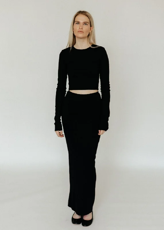 Éterne Emma Skirt in Black chiffon skirt lightweight