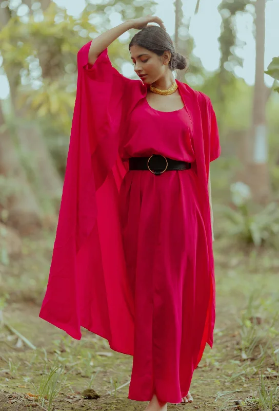 Rani Pink Maxi With Jacket And Leather Belt Nylon Jacket Polyester Jacket Spandex Jacket Rani Pink Maxi With Jacket And Leather Belt Nylon Jacket Polyester Jacket Spandex Jacket