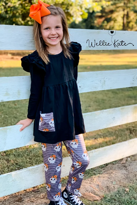 Sugar Skulls Pants Set by Wellie Kate High-Waist Trousers