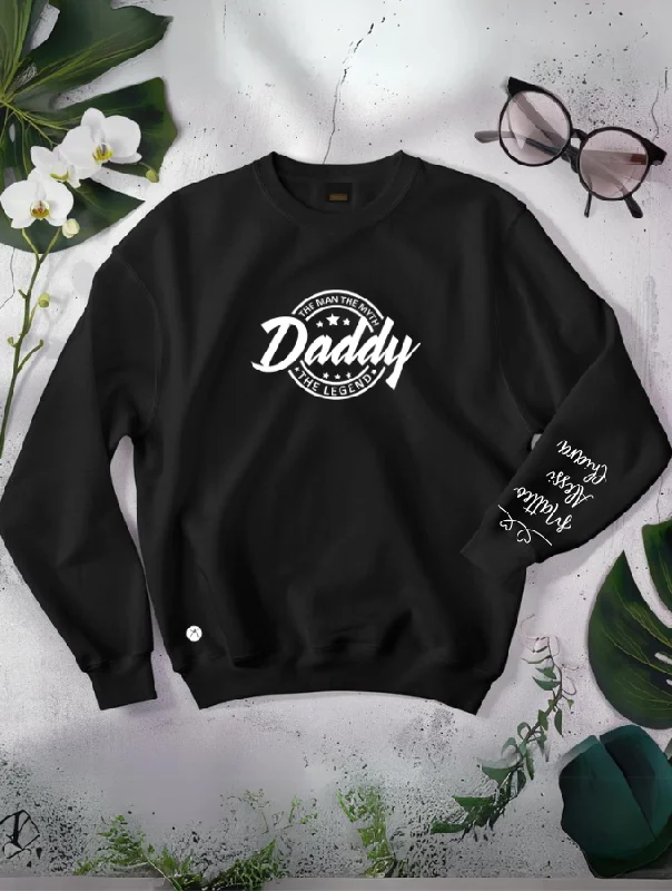 DAD LEGEND SWEATER - BLACK Plaid Sweater Polka Dot Checkered