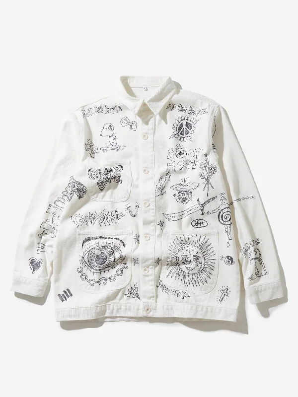 Goodhood x Rebel Yuth Hand Customised Store Worker Jacket - Medium No 1 Nylon Jacket Polyester Jacket Spandex Jacket Goodhood x Rebel Yuth Hand Customised Store Worker Jacket - Medium No 1 Nylon Jacket Polyester Jacket Spandex Jacket