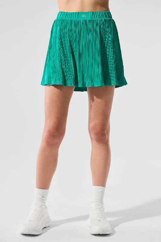 Micro Plisse Tennis Skirt - Spruce Green seamless skirt comfort