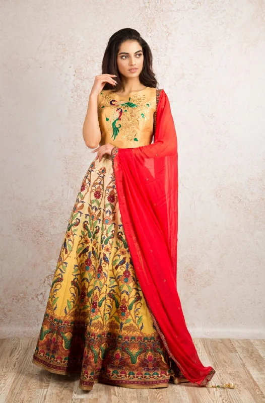 Printed choli & skirt R8_1499W mini skirt trendy