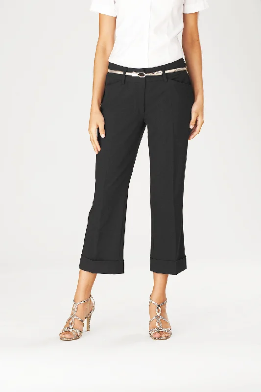 Ladies' City Crop Pant - Black Elegant Dress Pants
