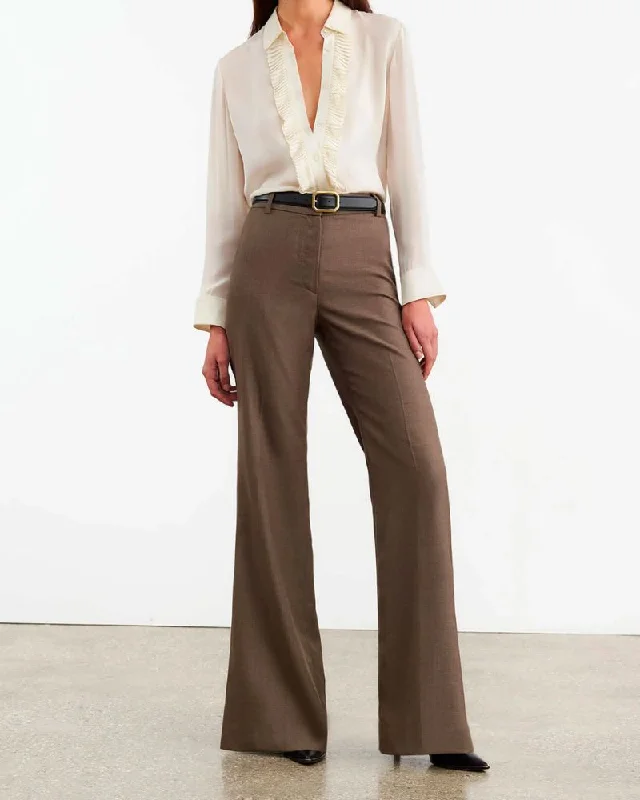 Nili Lotan - Effy Pant in Taupe Grey Comfortable Denim Trousers