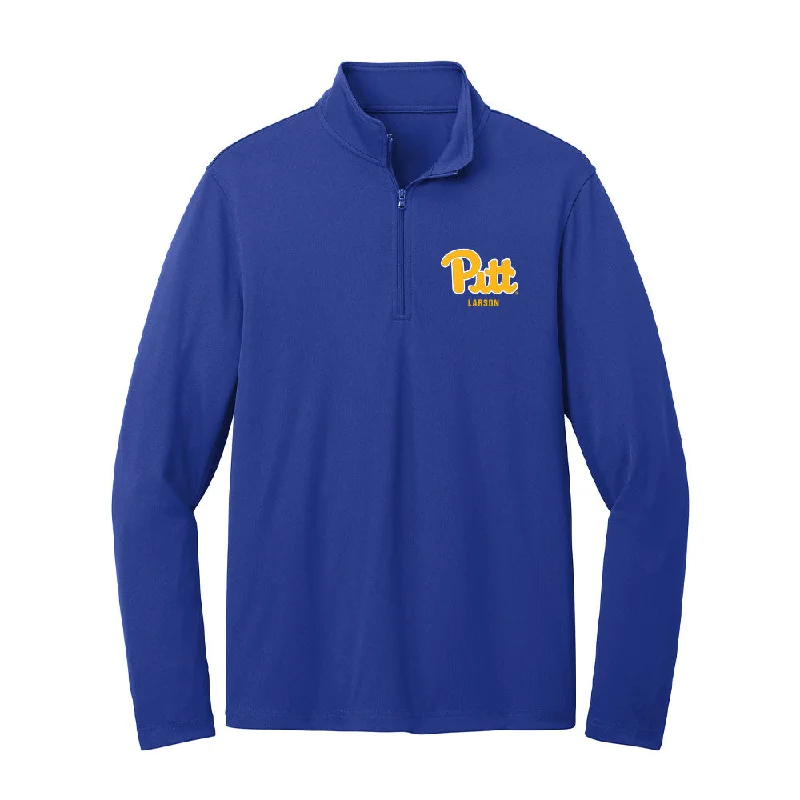 Pittsburgh - NCAA Women's Gymnastics : Kaylee Larson - Lightweight Quarter Zip Jacket Tailored Jacket Straight Jacket A-Line Jacket