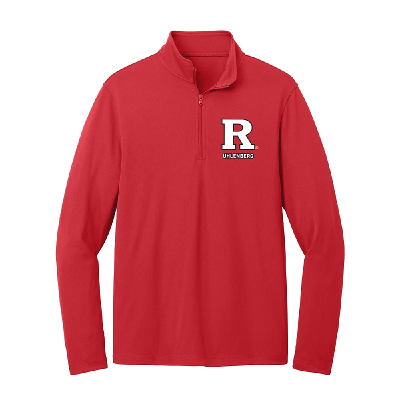 Rutgers - NCAA Women's Gymnastics : Donna Uhlenberg - Lightweight Quarter Zip Jacket Print Jacket Jacquard Jacket Embroidered Jacket Rutgers - NCAA Women's Gymnastics : Donna Uhlenberg - Lightweight Quarter Zip Jacket Print Jacket Jacquard Jacket Embroidered Jacket