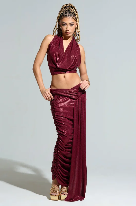 ALL OF THE GLAMOUR SLINKY MAXI SKIRT leather skirt sleek