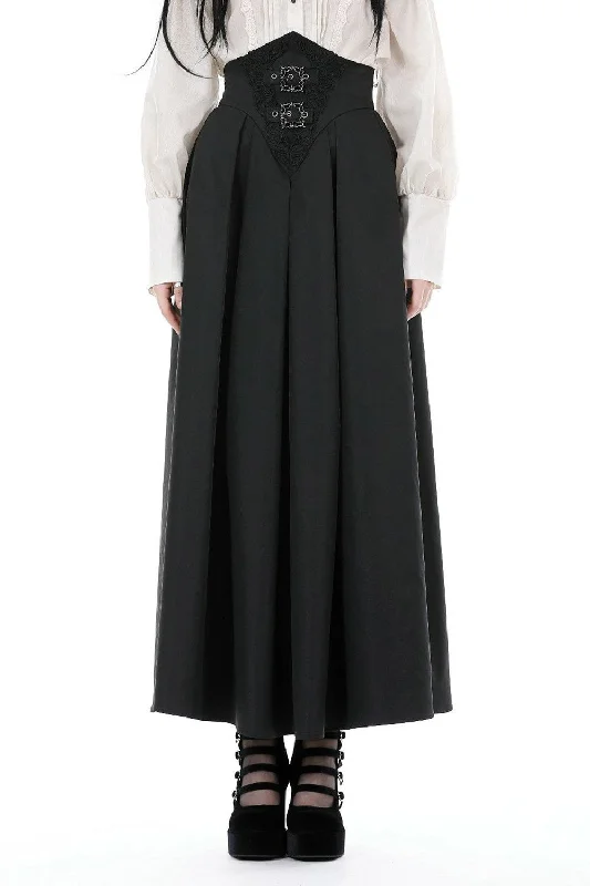 Corseted Waist Maxi Skirt [With Pockets] leather skirt modern