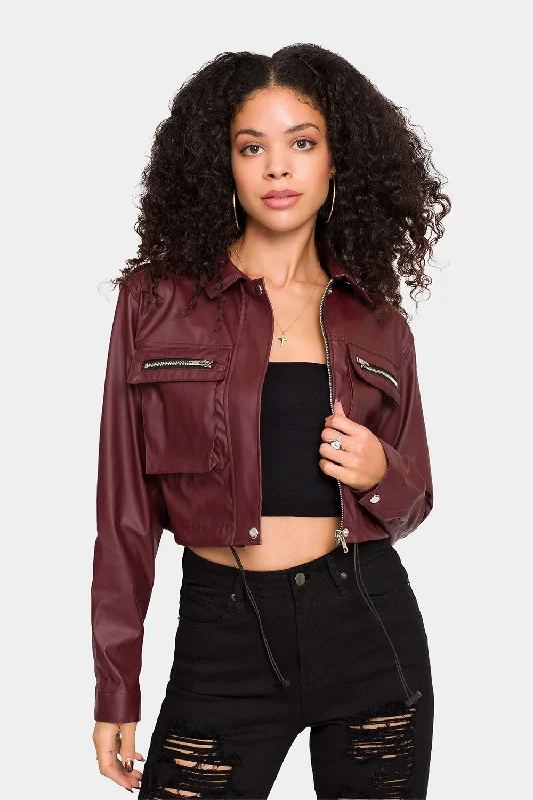 Faux Leather Cropped Jacket Chenille Jacket Brocade Jacket Lace Jacket