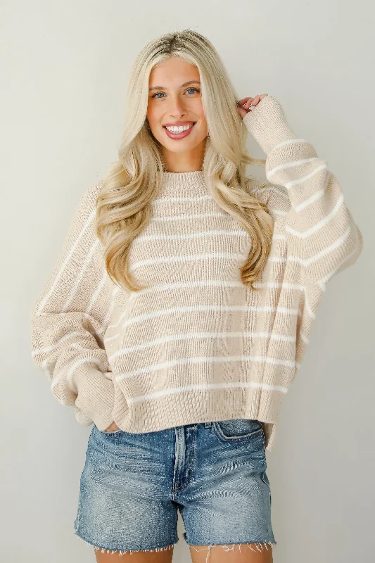 FINAL SALE - Sweetest Comfort Striped Sweater Stretchy Elastic Breathable