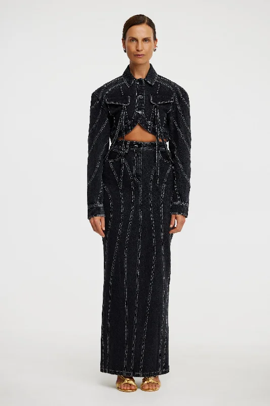EAGLETON MAXI SKIRT silk skirt lustrous