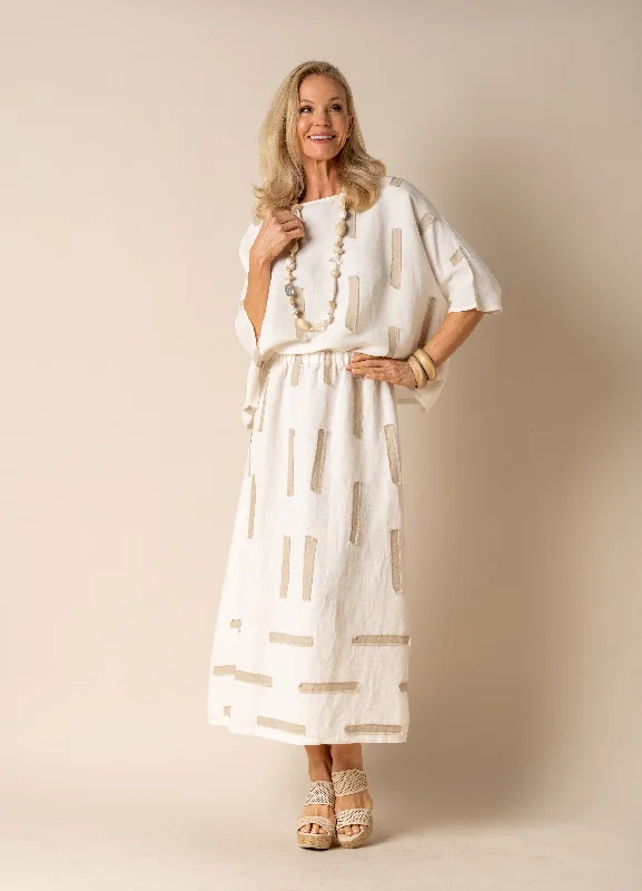 Tamia Linen Skirt in Cream lace skirt feminine