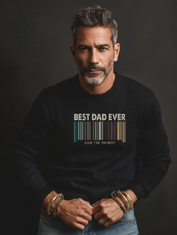 DAD BARCODE SWEATER - BLACK Fleece Sweater Nylon Polyester