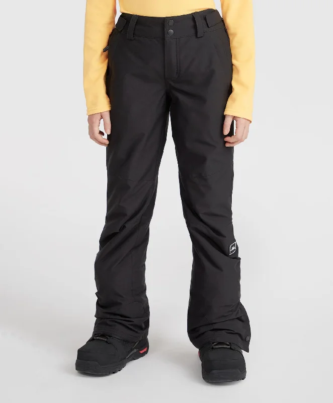 Girl's Star Regular Snow Pants - Black Out Formal Wide-Leg Pants