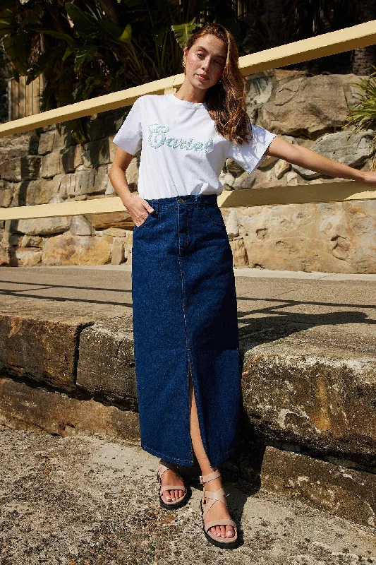 Katlyn Skirt - Dark Blue velvet skirt luxurious