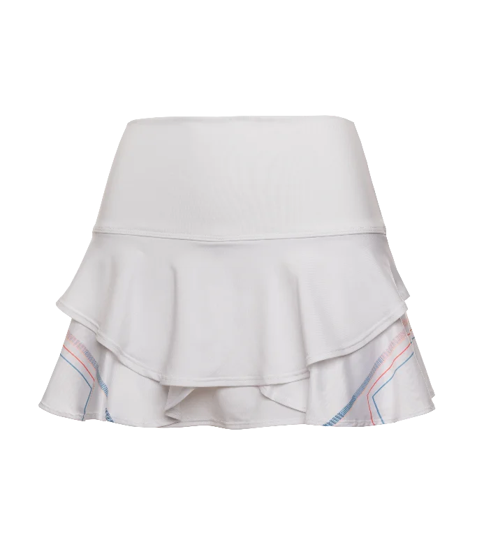 196041-100 | FLOUNCE SKIRT-13" | WHITE spandex blend skirt