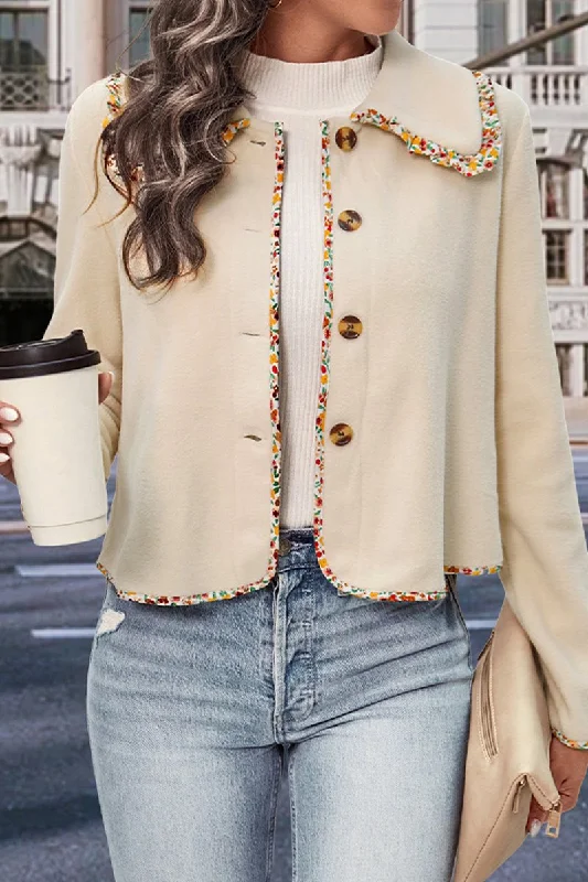WOMEN STYLISH JACKET TRIMMED WITH LACES Striped Jacket Polka Dot Jacket Floral Jacket WOMEN STYLISH JACKET TRIMMED WITH LACES Striped Jacket Polka Dot Jacket Floral Jacket