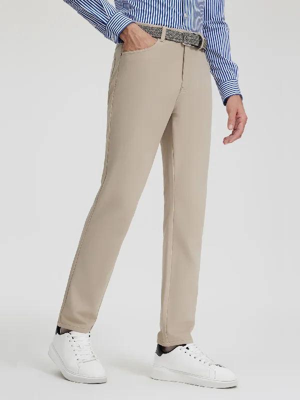Desert Khaki Stretch Casual Pants Sleek Black Pants