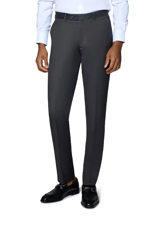 Bergamo Orange Solid Modern Fit Pants - Charcoal Comfortable Fleece Pants
