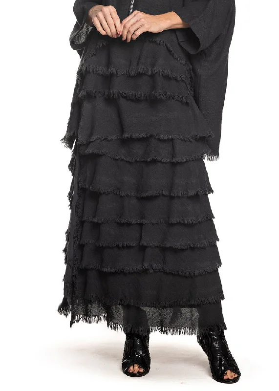 Julie Linen Skirt in Granite linen skirt breathable