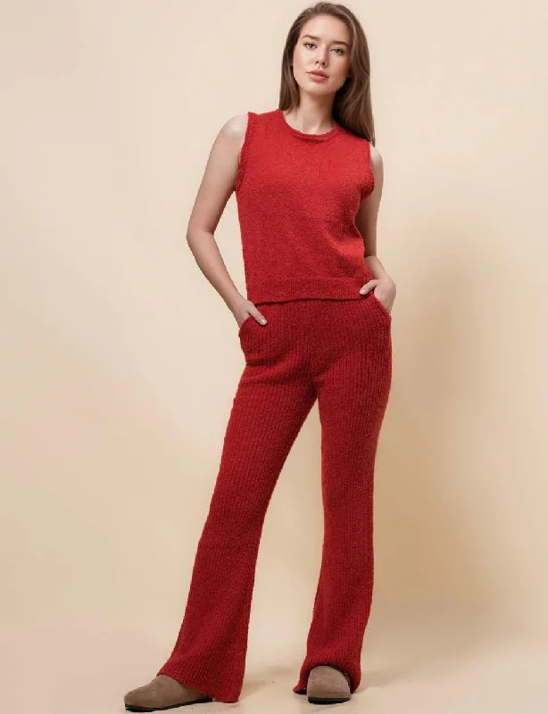 Ladies Sleeveless Top and Pants Knit Sweater Loungewear Sets SKST477 Hooded Sweater Collared Sweater Shawl Collar Ladies Sleeveless Top and Pants Knit Sweater Loungewear Sets SKST477 Hooded Sweater Collared Sweater Shawl Collar