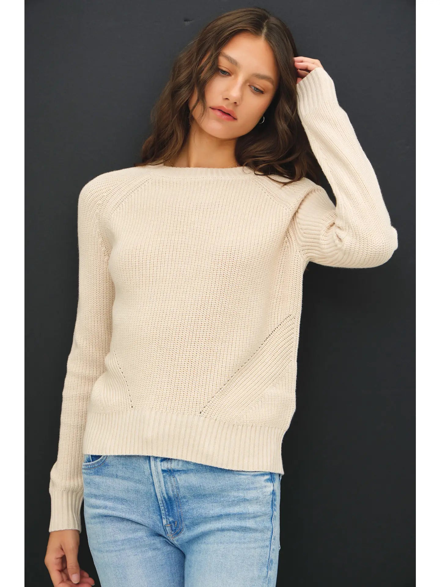 Willow Crochet Sweater Elasticated Padded Insulated