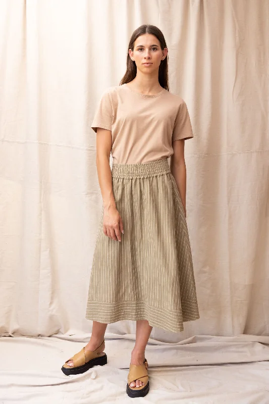 Cas Skirt | Moss Stripe velvet skirt luxury
