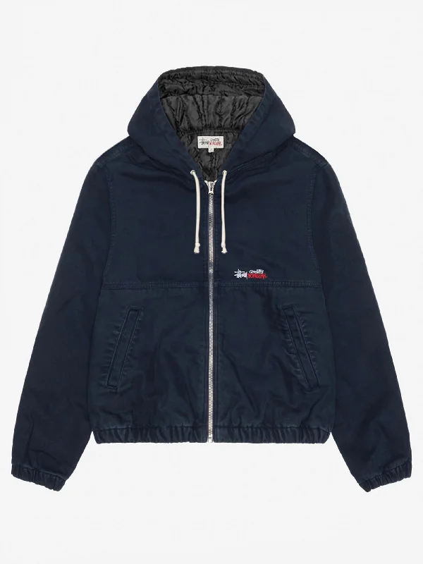 Stussy Work Jacket Insulated Canvas W - Navy Zippered Jacket Buttoned Jacket Snapped Jacket Stussy Work Jacket Insulated Canvas W - Navy Zippered Jacket Buttoned Jacket Snapped Jacket