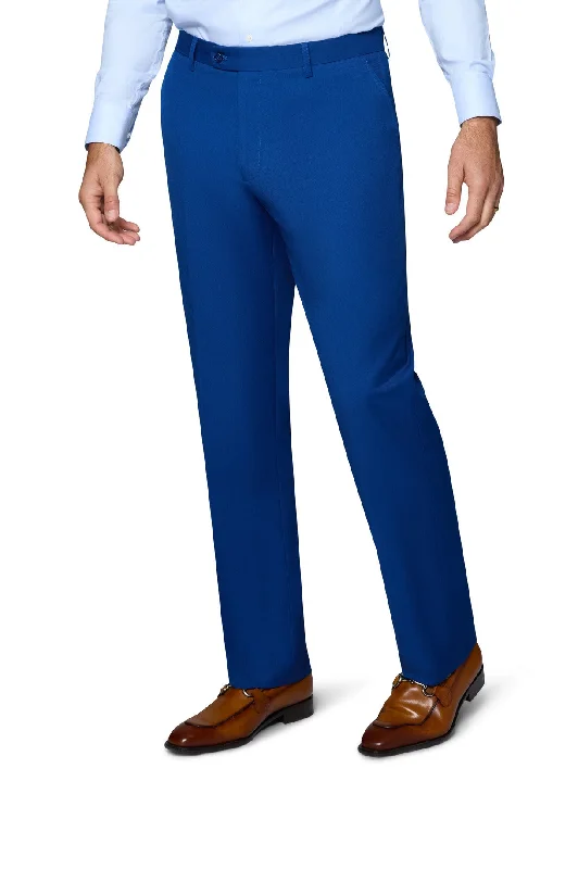 Bergamo Orange Solid Slim Fit Pants - French Blue Relaxed Casual Leggings