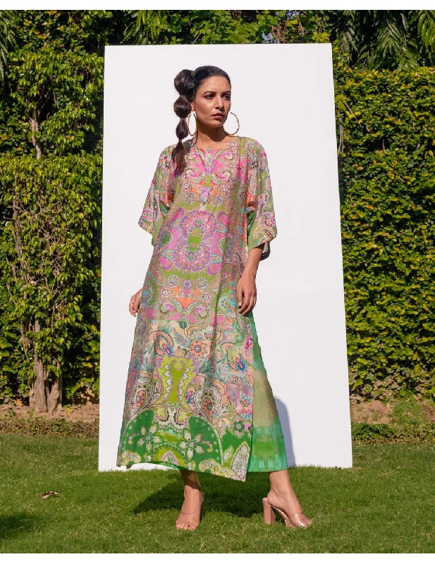 Pink Kaftan Pant Set Stretch Fit Pants