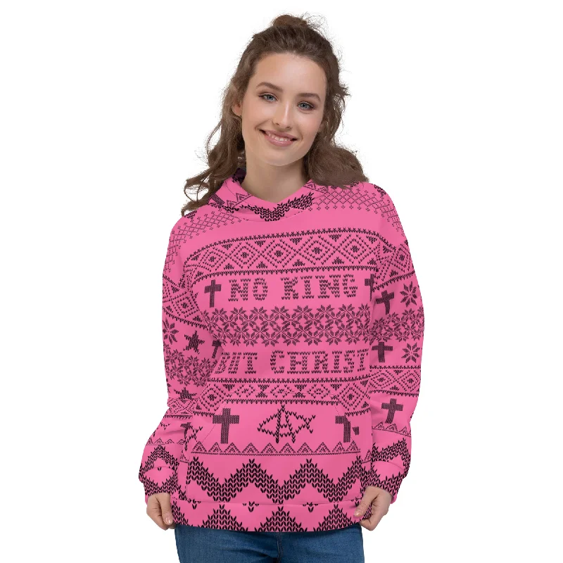 AnarchoChristian No King but Christ Unisex Ugly Christmas Sweater Hoodie Nylon Fabric Polyester Fabric Spandex Fabric AnarchoChristian No King but Christ Unisex Ugly Christmas Sweater Hoodie Nylon Fabric Polyester Fabric Spandex Fabric