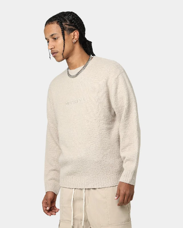 Supreme Woven Brushed Sweater Brown Spandex Rayon Corduroy